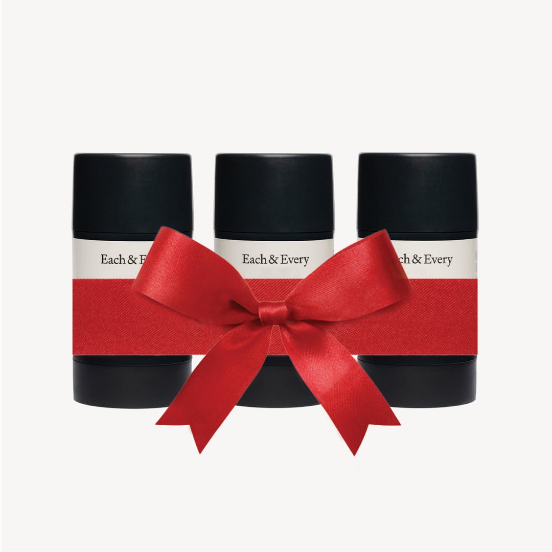 products 3 Surprise Deodorants wrapped in a red bow